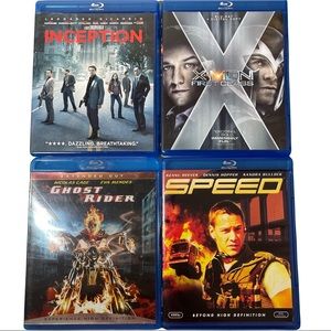 4 Blu-Ray Collection / Inception, Ghost Rider, X-Men First Class, Speed (MINT)